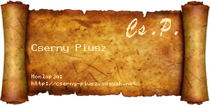 Cserny Piusz névjegykártya